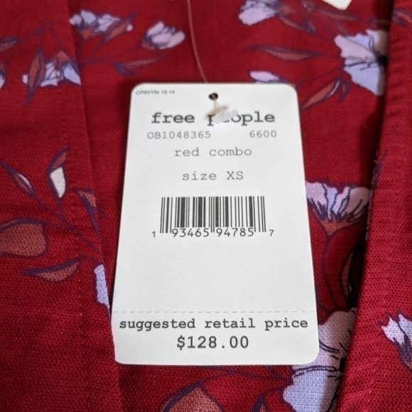 𝅺🆕 FREE PEOPLE Adelle floral printed tunic dress xs - Picture 10 of 11